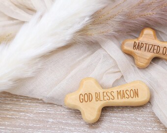 Customized Holding Pocket Cross, Personalized Wood Comfort Cross, Prayer Cross From The Holy Land, Hand-Held Palm Praying Cross, Easter Gift