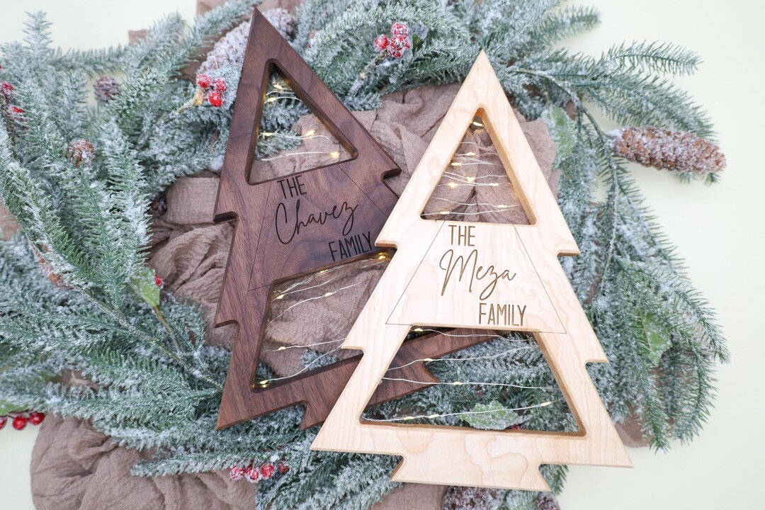 Wooden Christmas Tree, Christmas Rustic Decor, Farmhouse Ornaments ...