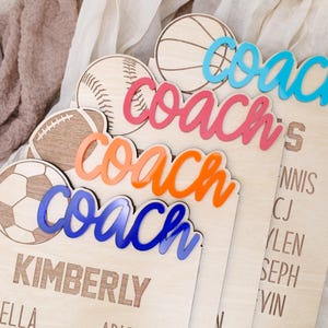 Engraved Coach Plaque, Custom End of Season Award, Personalized Coach Appreciation Gift, Custom Team Gift for Sports, Baseball Coach Gift