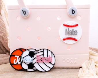Sports Player Name Bogg Charm, Personalized Sports Theme Name Bogg Charm, Sports Bogg Bag Charm, Custom Bogg Charm, Name Plate for Bogg Bag