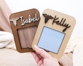 Personalized Vet Office Decor, Custom Notepad, Veterinary Life Gift, Vet Appreciation Gift, Engraved Sticky Note Holder, Custom Vet Decor