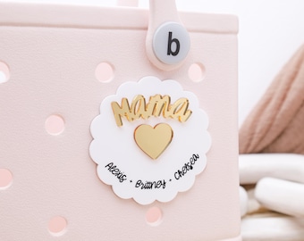 Mother's Day Bogg Bag Tag, Personalized Mom Bag Charm, Custom Bogg Tag, Acrylic Name Tag, Gift for Her, Cute Mom Charm, Bogg Bit Name Tag
