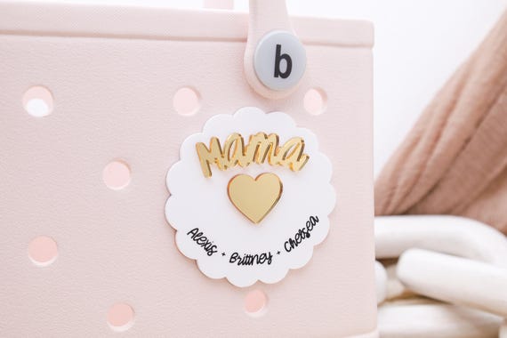 Mother's Day Bogg Bag Tag, Personalized Mom Bag Charm, Custom Bogg Tag, Acrylic Name Tag, Gift for Her, Cute Mom Charm, Bogg Bit Name Tag