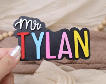Personalized Teacher Name Magnet, Teacher Appreciation Gifts, Back To School Gift, Thank You Teacher Gifts, Name Tag for Teachers, Door Sign