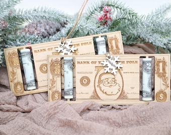 Personalized Christmas Money Holder, Santa Money Holder, Secret Santa Gift, Money Holder Christmas, Gift for Kids, Family, Money Card Gift
