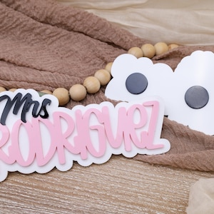 Custom Teacher Name Magnets, Teacher Appreciation Gift, Cute Classroom School Magnet, Custom Acrylic Classroom Name Tag, Back to School Gift