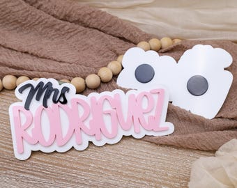 Custom Teacher Name Magnets, Teacher Appreciation Gift, Cute Classroom School Magnet, Custom Acrylic Classroom Name Tag, Back to School Gift