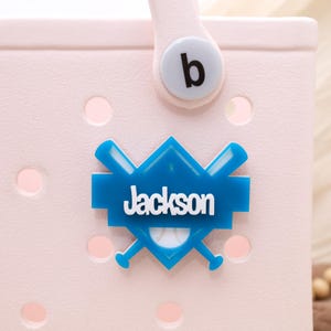 Baseball Name Tag for Kids, Custom Bogg Bag Charm, Personalized Sports Bag Tag, Baseball Mom Gift, Custom Bogg Bag Accessories for Summer