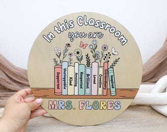 Teacher Door Sign,Teacher Appreciation Gift,Classroom Decor,Gift for Teacher,Thank You Gift,Teacher Door Hanger