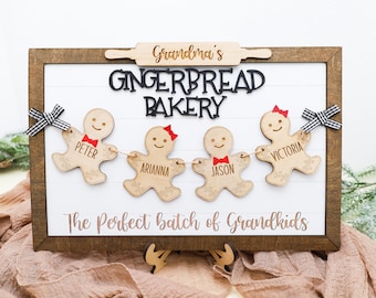 Gingerbread Bakery Sign, Family Christmas Sign, Christmas Kitchen Decor, Christmas Decor, Gingerbread Cookie Sign, Christmas Family Sign