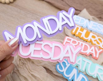Days of the Week Magnetic Label, Monday to Friday Classroom Set, Back to School Teacher Calendar Decor, Gift for Teachers, Daily Routine Set
