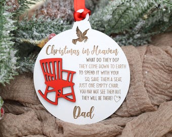 Customized Memorial Christmas Ornament, Remembrance Ornament, Christmas In Heaven, Keepsake Ornament, In Loving Memory, Bereavement Ornament