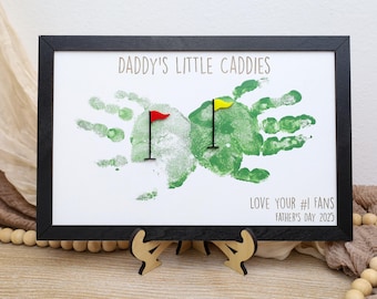 Father’s Day Golf Handprint Sign, Best Dad by Par Gift, DIY Keepsake from Kids, Golf Gift for Him, Custom Golf Decor, Golf Lover Gift