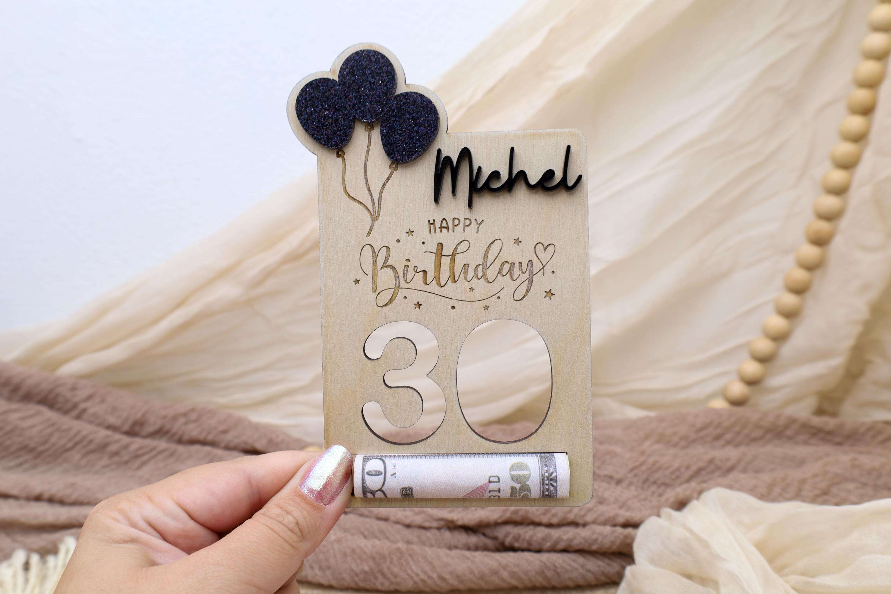 Birthday Money Holder Gift, Keepsake Birthday Gift, Custom Birthday Gift, Custom Wood Card, Birthday Cash Gift, Birthday Card, Gift for Her