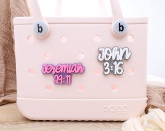 Custom Bible Bogg Tag, Bible Verse Charm, Faith Bogg Bag Accessory, Religious Scripture Tag, Personalized Acrylic Faith Tag, Christian Gift