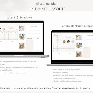 Desktop Organizer Wallpaper 2026 For Business, Weekly Schedule Planner, Monthly Calendar, Folder Icon, Digital Sticky Notes, Mac & Windows