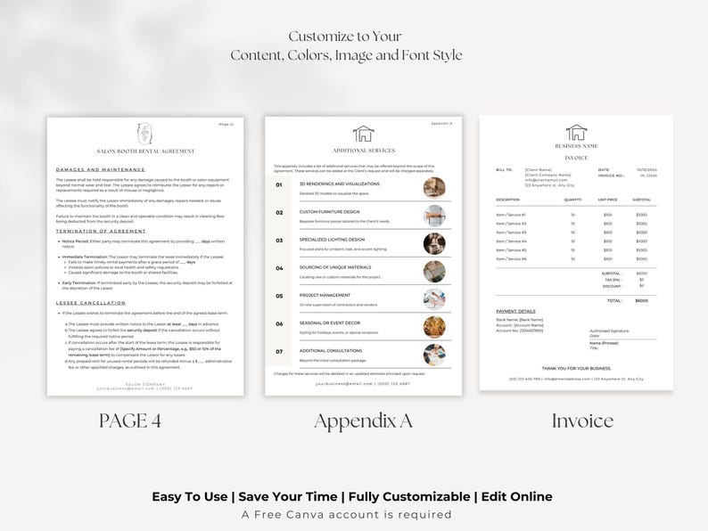 Interior Designer Client Contract Template | Services Agreement | New ...