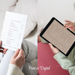 Minimalist Small Business Price List Template, Printable Beauty Salon Price Sheet,Editable Canva Template, Nail Service, 5x7 US Letter A4 A5