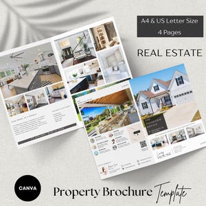 Modello moderno di brochure immobiliare, volantino immobiliare modificabile, opuscolo pieghevole a metà, marketing immobiliare, volantino per nuova casa, vetrina immobiliare