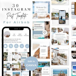 Modèle de publication Instagram Airbnb, modèle de médias sociaux VRBO modifiable, Instagram de location de vacances à court terme, publication interactive et promotionnelle