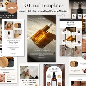 Modelo de Marketing por E-mail para Mailchimp, Campanha de E-mail Klaviyo, Sequência de Fluxo de E-mail, Newsletter de E-commerce, Lista de E-mail, Editável no Canva