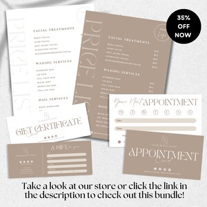 Minimalist Small Business Price List Template, Printable Beauty Salon Price Sheet,Editable Canva Template, Nail Service, 5x7 US Letter A4 A5 image 5