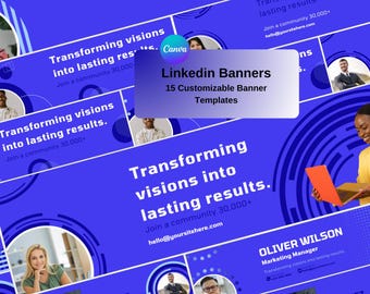 Bannercanva-sjablonen voor LinkedIn. Professionele Linkedin-achtergrondbundel. Het beste voor bedrijfsadviseurs, freelancers en servicebedrijven.