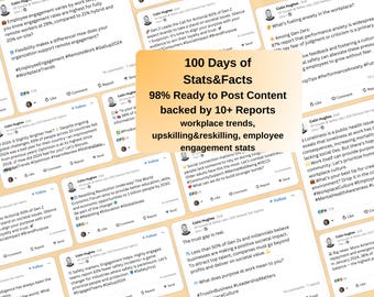 DFY Recruitment Agency, Human Resources Leaders Social Media Posts. Statistieken, feiten en cijfers van 100 dagen voor Linkedin, Instagram en Facebook