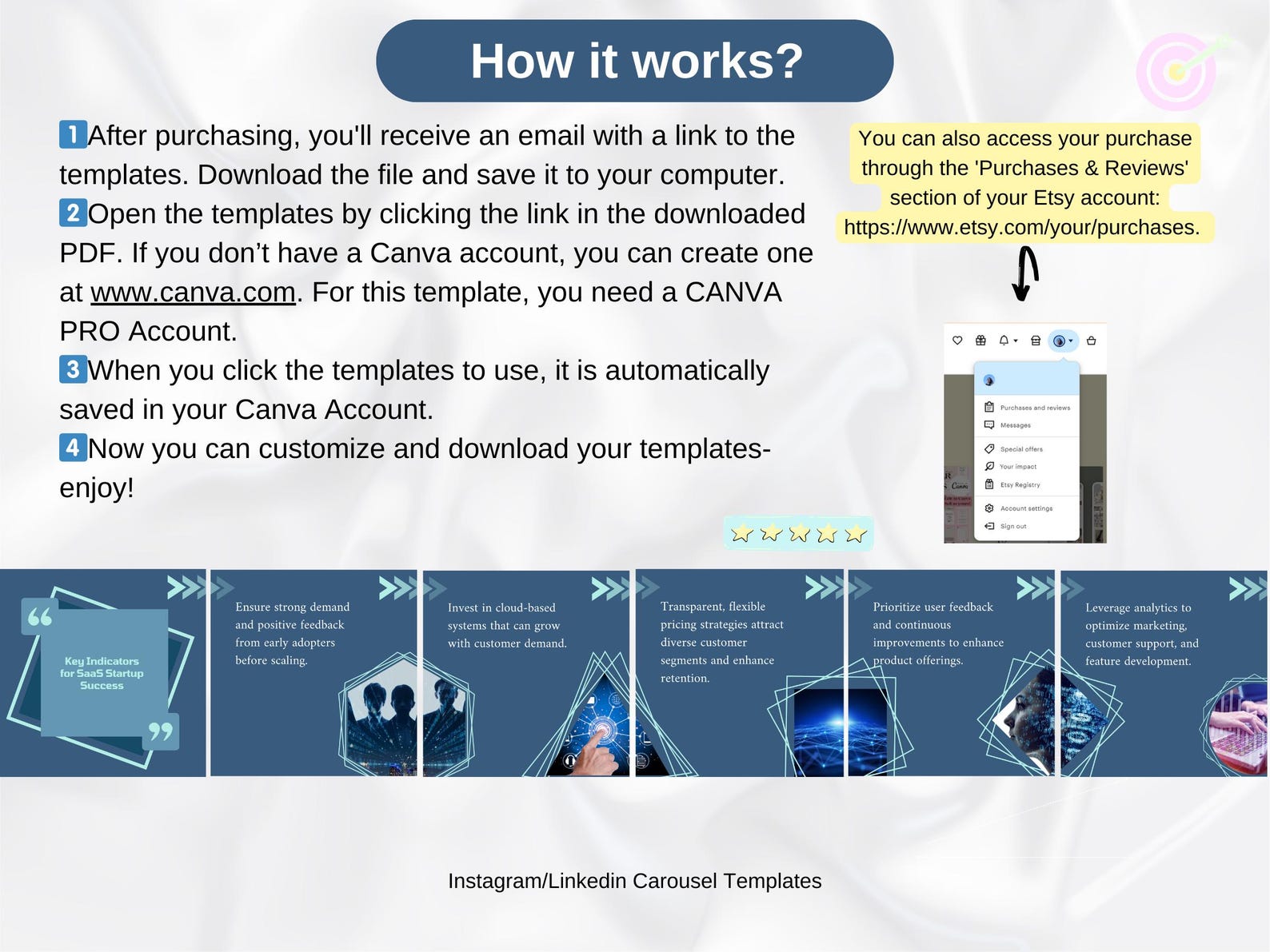 Seamless Linkedin Carousel Posts Canva Templates. Best for Technology ...
