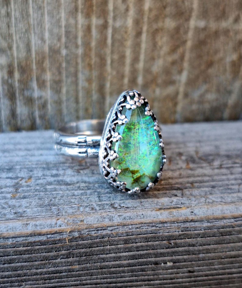 Organic Sterling Monarch Opal Ring Size 8 - Etsy