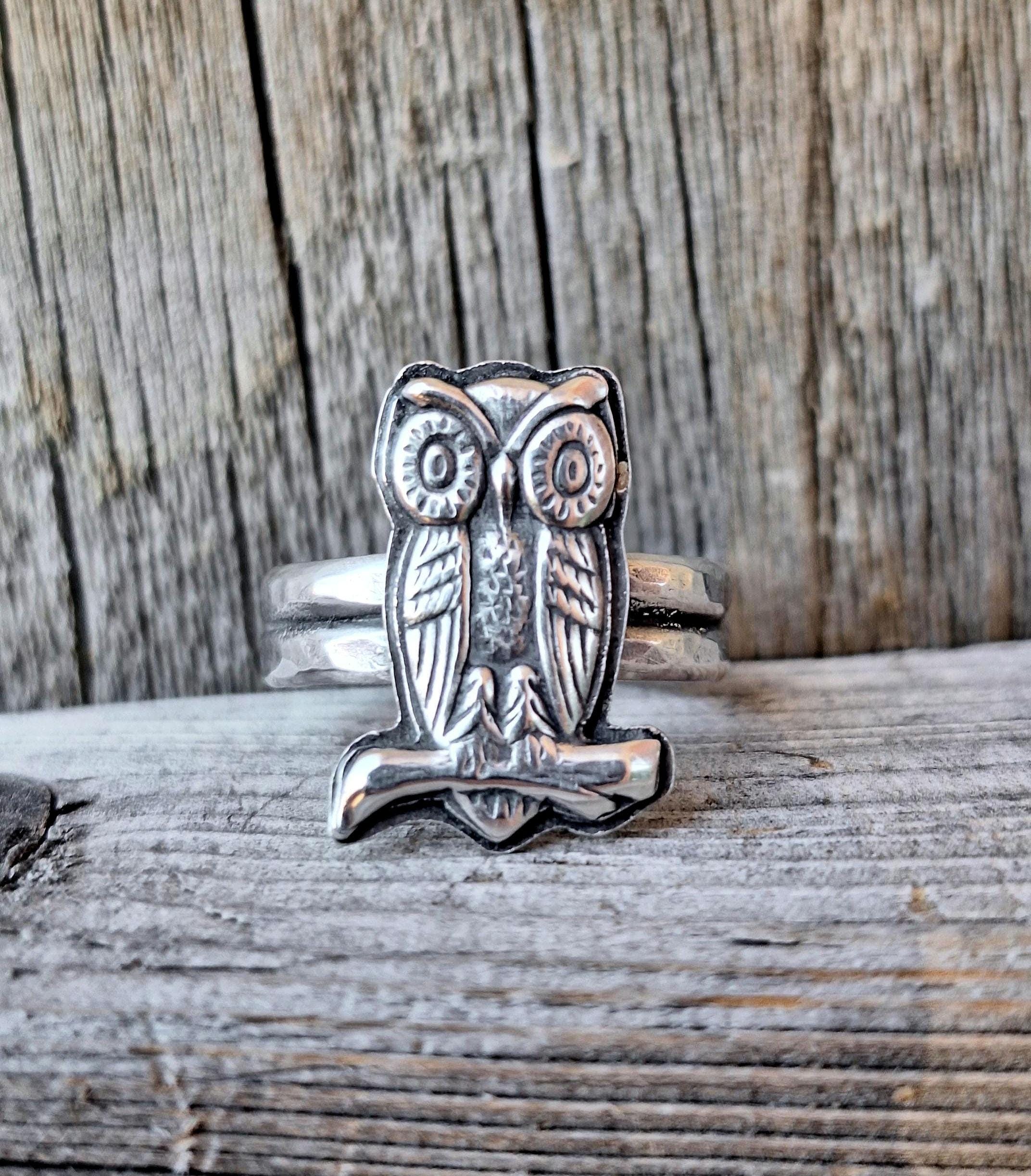 Sterling Owl Ring Size 8.5