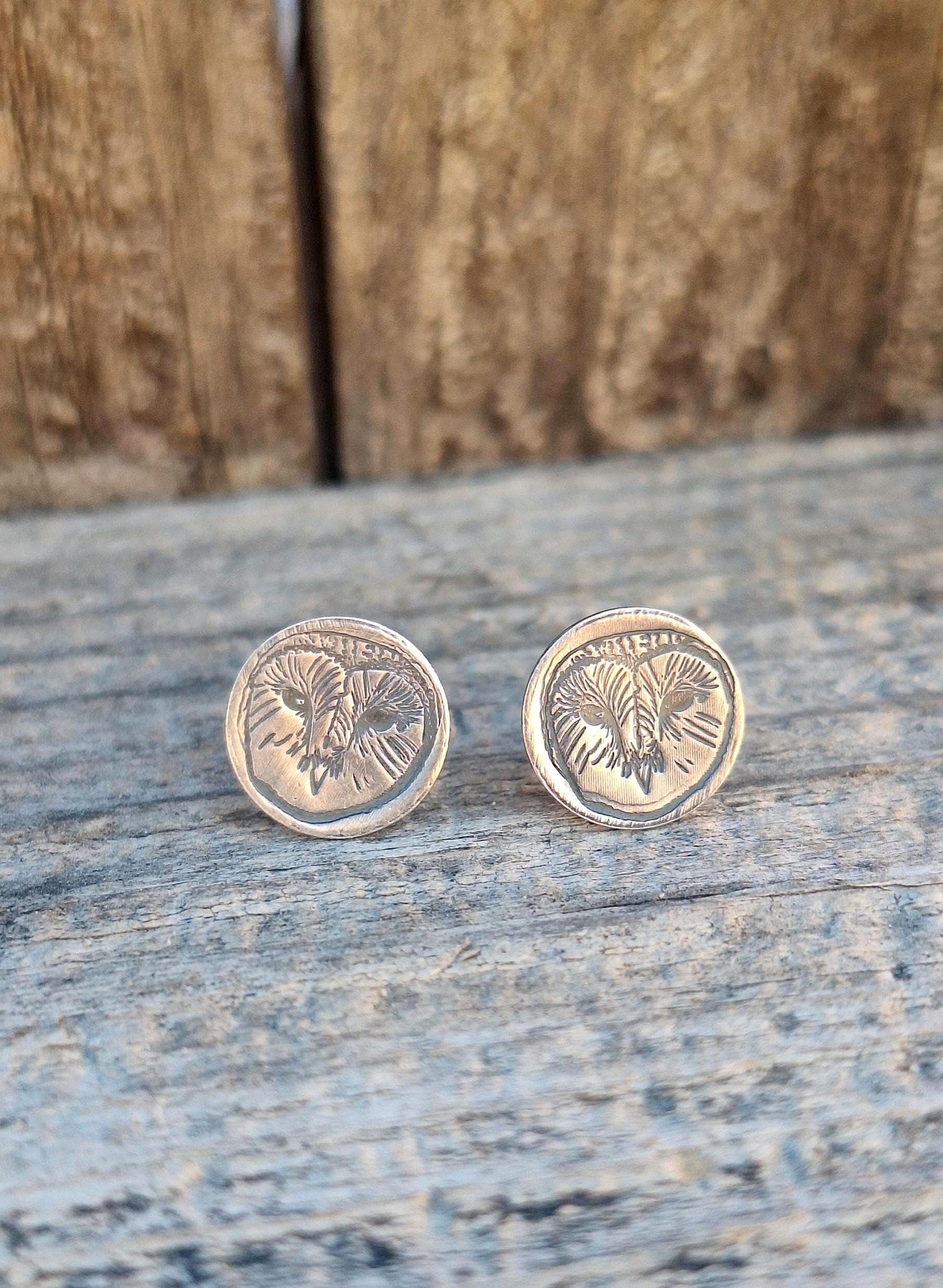 Sterling Silver Owl Stud Earrings