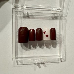 Fall Nails/ Dark Red Nails/ Custom Made Nails/ Press On Nails