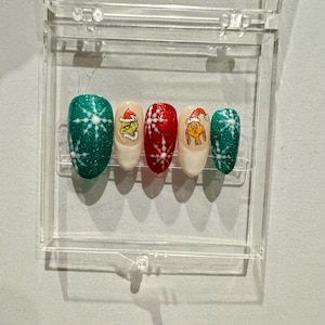 Grinch Nails/ Christmas Nails/ Festive Nails/ Custom Nails/ Press On Nails