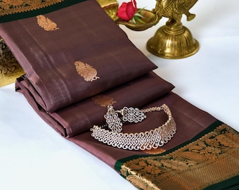 Kanchi Pattu Silk Saree – Handwoven Zari Work, Ships from USA