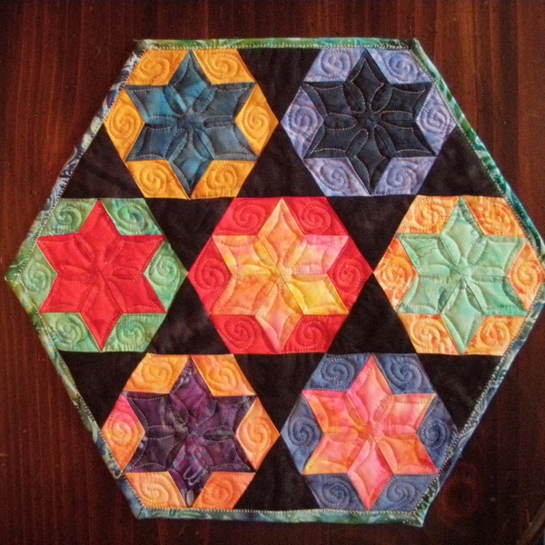 Gesteppte Tabelle Dekor Wand hängen Hexagon Plejaden Batik