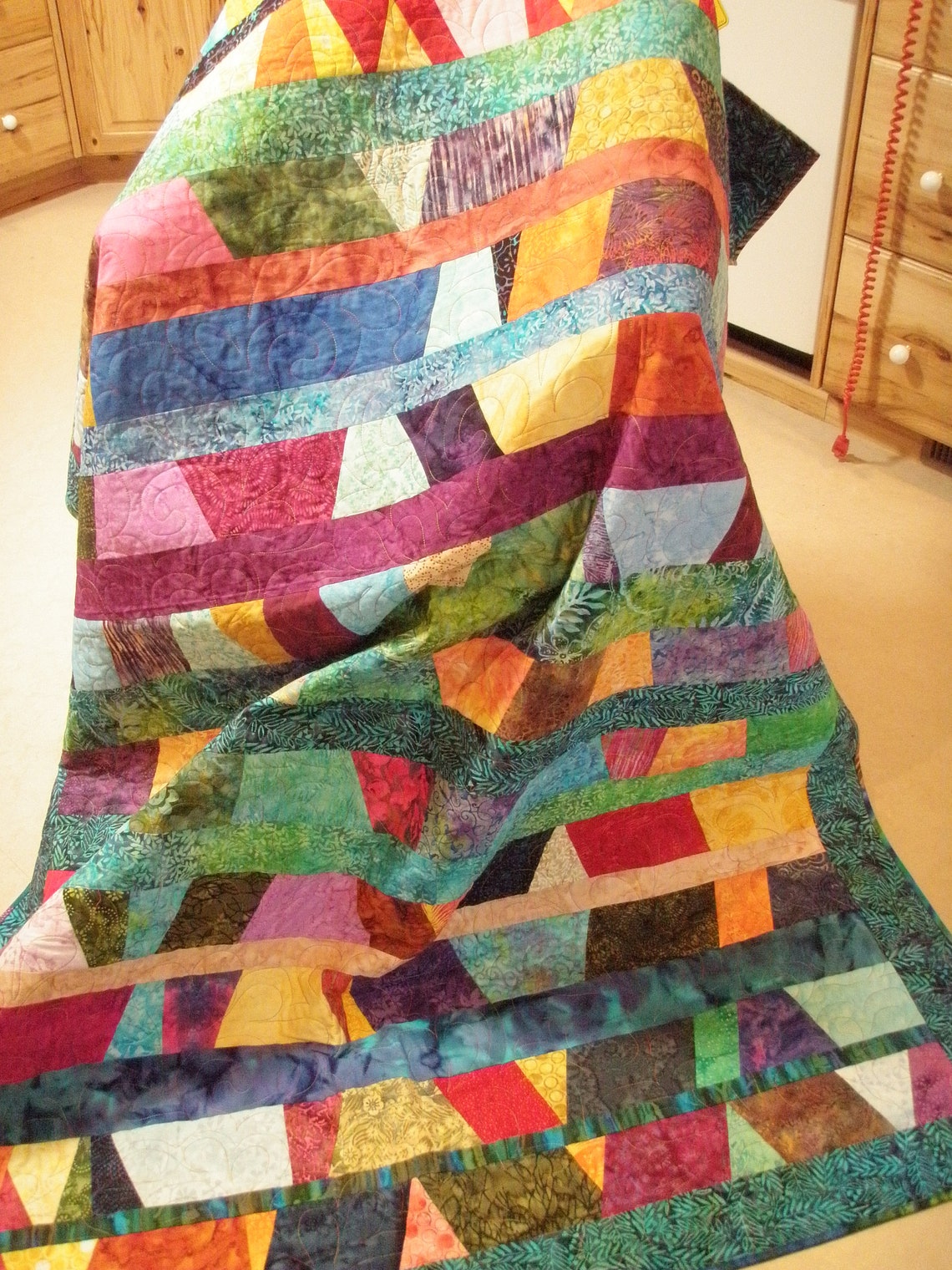 Handmade Modern Crazy Quilt Twin Patchwork Sofa Throw in Etsy