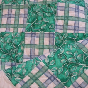 Blue Green Baby Quilt Toddler Nap Quilt Idaho 36 x 48 image 10