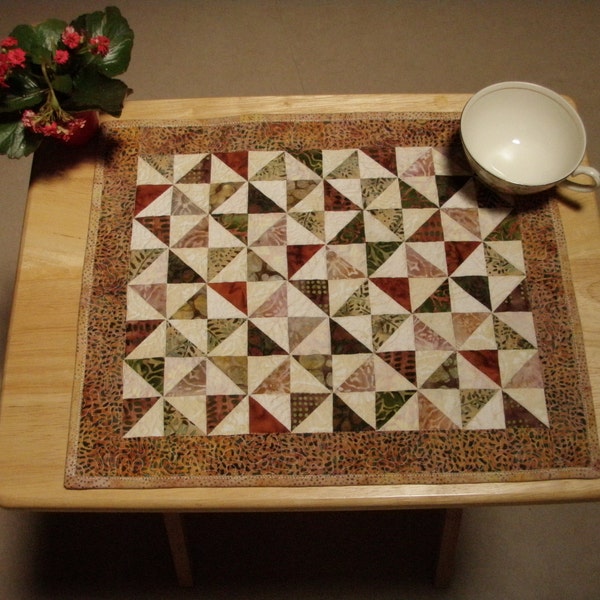 Tabel Decor aardetinten Pinwheel Patchwork gebroken gerechten handgemaakte Quiltsy