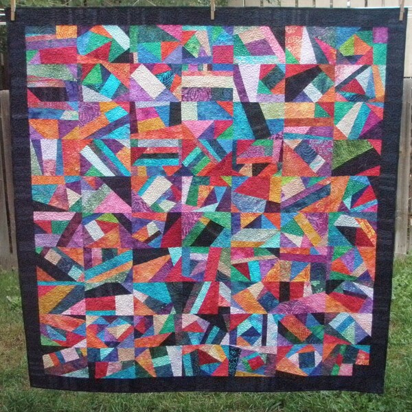 Art Quilt Crazy Modern Abstract Organized Chaos Handmade Quiltsy