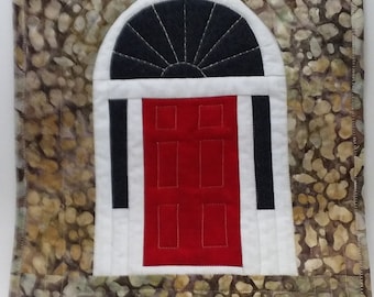 Mini Quilt Art quilt Mug Rug Wall Hanging Cubicle - The Red Door