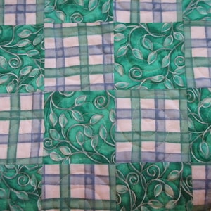 Blue Green Baby Quilt Toddler Nap Quilt Idaho 36 x 48 image 1