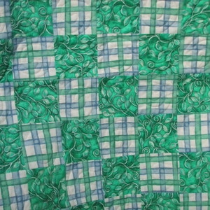 Blue Green Baby Quilt Toddler Nap Quilt Idaho 36 x 48 image 3