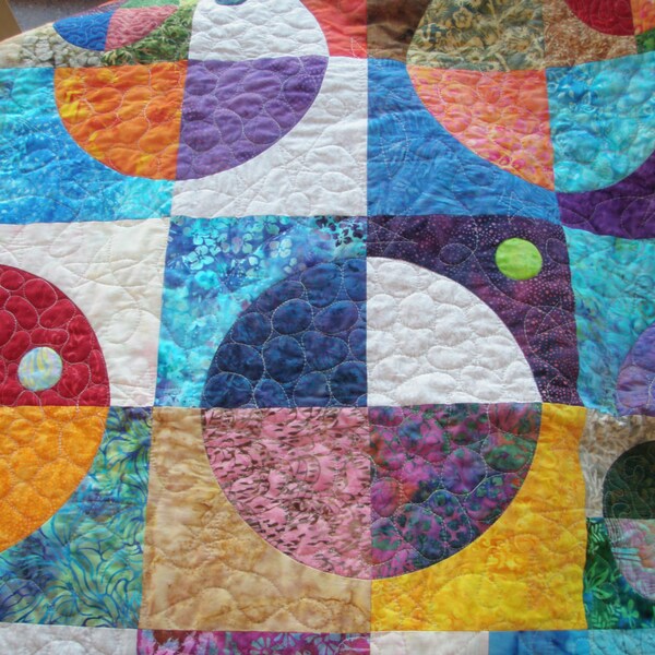 Geometric Patchwork Baby or Lap Quilt - Planets N Moons
