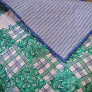 Blue Green Baby Quilt Toddler Nap Quilt Idaho 36 x 48 image 7