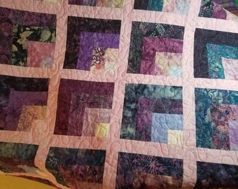 Quilted Baby Quilt Art Quilt Lap Quilt Handmade 41 x 51