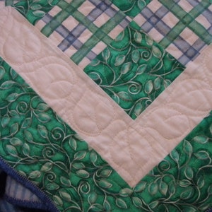 Blue Green Baby Quilt Toddler Nap Quilt Idaho 36 x 48 image 9