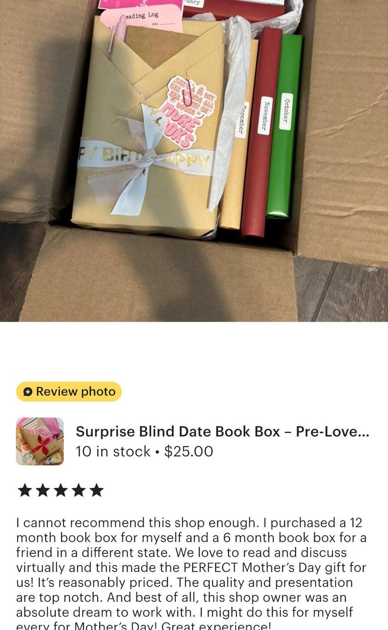 A Year Of Reading Mystery Book Box - 12 Month Blind Date With A Book Subscription, Personalized Reading Gift for Book Lovers image 5