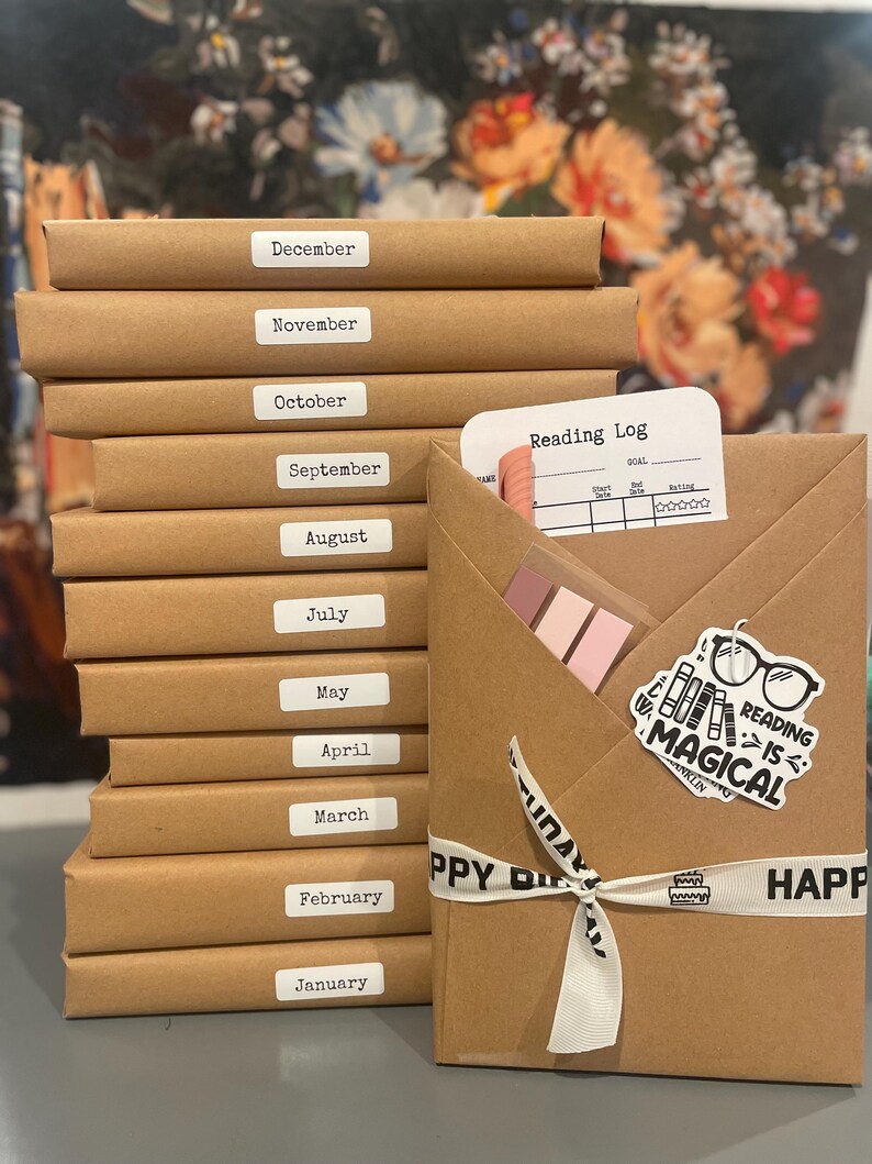 A Year Of Reading Mystery Book Box - 12 Month Blind Date With A Book Subscription, Personalized Reading Gift for Book Lovers image 15