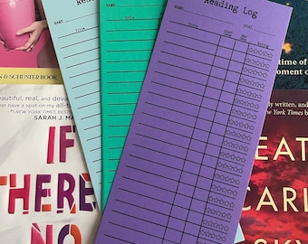 Library Card Reading Log Bookmarks • Book Tracker Gift (Set of 3)
